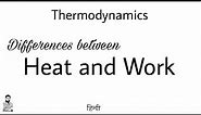 31. Heat and Work | Differences | Complete Concept