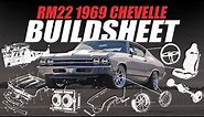 1,000HP Supercharged V8 1969 Chevrolet Chevelle - RM22 Build Sheet