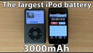 Testing the largest iPod battery, 3000mAh!