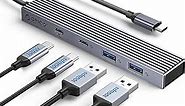 USB C 3.2 Hub, ORICO 4 Ports USB 3.2 Gen 2 USB C Adapter with 100W Power Delivery, 1 USB C, 2 USB A, 10Gbps USB C Hub Multiport Adapter for Laptop, MacBook Air/Pro, iPad, iMac, and More Type C Devices