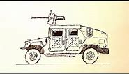 How to draw a Military Humvee | Easy