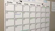 Jumbo Dry Erase Laminated Wall Calendar, Huge 36 Inch by 48 Inch Size, Monthly Planner for Home Office Classroom, Large Date Boxes, Reusable PET Film, Never Folded, 5 Markers, 8 Tacks, 1 Eraser white