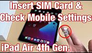 iPad Air 4: How to Insert SIM Card & Check Mobile Settings