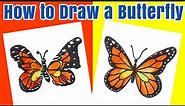 How to Draw and Paint a Monarch Butterfly Easy Watercolor Tutorial for Kids