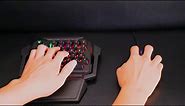 ZJFKSDYX One-Handed Gaming Keyboard and Mouse Combo, RGB Backlit 35-Key Mini Gaming Keyboard and 6D Gaming Mouse, Supports PC Gamers (White)