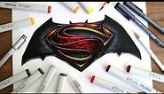 Batman v Superman drawing