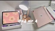 ☁️ rose gold iPad air 4 unboxing & set up (apple pencil 2 + accessories) 🎀