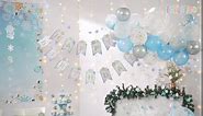 Cheerland 5 x 7 Ft Fabric Snowflake Backdrop for Christmas Decoration Winter Wonderland Birthday Party Backdrop Frozen Background Xmas New Year Wedding Engagement Bridal Baby Shower Party Tapestry