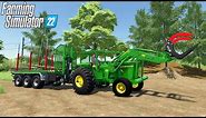Farming Simulator 22 - JOHN DEERE 5020 Old Forestry Tractor Loading Logs