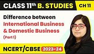 Difference between International Business & Domestic Business Part 1 | Class 11 BStudies Chapter 11
