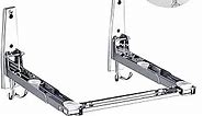 EsLuker.ly Universal Stainless Steel Microwave Oven Wall Mount Bracket with Removable Hooks, Arm Adjustable Foldable Kitchen Stretch Oven Stand Shelf Rack Load 100 lb