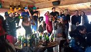 Inside the wild party on top of a mountain where people drench each other in champagne