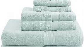 MADISON PARK SIGNATURE 800GSM 100% Cotton Luxurious Bath Towel Set Highly Absorbent, Quick Dry, Hotel & Spa Quality for Bathroom, Multi-Sizes, Seafoam 8 Piece