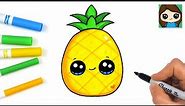 How to Draw a Pineapple Easy 🍍 Cute Fruit Art