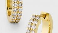 Jennifer Meyer 18K Yellow Gold Small Double Diamond Huggie Earrings