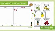 Fruit Tasting Cut and Stick Activity Sheet