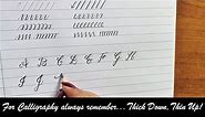 Calligraphy Alphabets | Pencil Calligraphy for Beginners | Uppercase Alphabets | Capital Letters