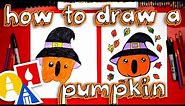 How To Draw A Pumpkin With A Witch Hat