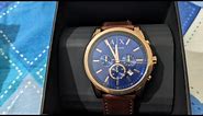 unboxing of Armani Exchange Blue Golden Dial AX2508