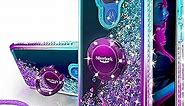 Silverback for Moto G Play 2021 Case with Ring Stand Kickstand, Women Girls Bling Holographic Sparkle Glitter Cute Cover, Diamond Ring Protective Phone Case for Moto G Play 2021-Purple