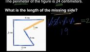 Finding missing side length when given perimeter