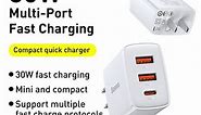 Cốc sạc nhanh siêu nhỏ gọn Baseus Compact Quick Charger 30W (USB dual port  Type C, 30w PD/QC3.0 Multi Quick Charge Support)