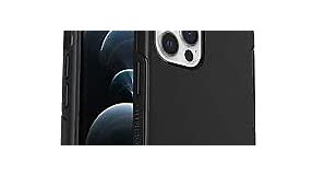OtterBox iPhone 12 & iPhone 12 Pro Symmetry Series Case - BLACK, ultra-sleek, wireless charging compatible, raised edges protect camera & screen