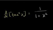 Derivative of inverse tangent
