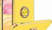 BENTOBEN iPhone 11 Case with 360° Ring Holder, Shockproof Slim Kickstand Magnetic Support Car Mount Women Men Non-Slip Protective Phone Case for iPhone 11 6.1", Lemon Yellow/Gold