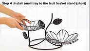 Rose-Inspired 3-Tier Fruit Basket - Elevate Your Kitchen with Functional Elegance,Stylish fruit and vegetable baskets for the modern kitchen (gold)