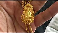 Solid 24k gold Guan Yin Buddha pendant