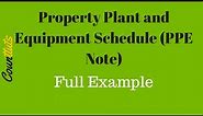 Property Plant and Equipment Schedule (PPE Note) FULL EXAMPLE