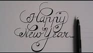 how to write in cursive - fancy letters happy new year