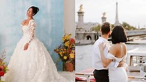 How many wedding dresses did Nikki Bella wear during her Parisian wedding?