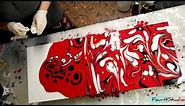 6 - Red Black & Gold Fluid Acrylic Ghost Marble Painting
