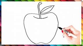 How To Draw An Apple Step By Step | Apple Drawing EASY | Super Easy Drawing Tutorials