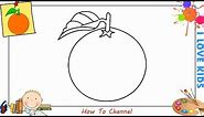 How to draw an orange EASY step by step for kids, beginners, children (update)