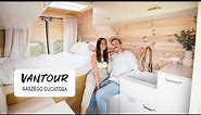 VAN TOUR Ducato L4H3 - luksusowy kamper z rozkładanym łóżkiem, prysznicem i dwoma stolikami