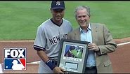 George W. Bush gives Derek Jeter a signed photo for Farewell Tour
