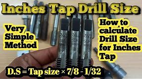Tap Drill size calculation for Inches Size Tap ( In English ) . #inchestapdrill