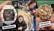 Lorenzo Ruzza regala il Ruzza Watch a un fan di Napoli e sfoggia il suo Richard Mille da €350.000 ⌚️