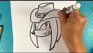 EASY How to Draw KNUCKLES COWBOYS
