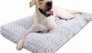 Washable Dog Bed Deluxe Plush Dog Crate Beds Fulffy Comfy Kennel Pad Anti-Slip Pet Sleeping Mat for Large, Jumbo, Medium, Small Dogs Breeds, 41" x 27", Gray