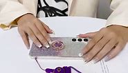 for Samsung Galaxy A51 5G Case Phone Case for Galaxy A51 5g Women Glitter Cute Luxury Soft TPU Silicone Clear Cover with Stand Bumper Shockproof Full Body Protection Case (Purple)