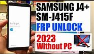 Samsung J4 PLUS FRP Bypass/Unlock Without Pc 2023 | Samsung j415F Google Account bypass