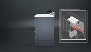 Studio Bathe Calais 42 in. W x 22 in. D Vanity in Pepper Gray with Solid Surface Vanity Top CALAIS 42 PEPPER-SOLID SURFACE