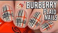How-to EASY Burberry Inspired Fall Plaid Freehand Nail Art!