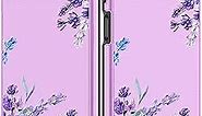 Goocrux for Samsung Galaxy A13 5G Case Floral Flower for Women Girls Pretty Girly Lavender Phone Cover Cute Purple Flowers Design with Slide Camera Cover Aesthetic Fashion Cases for Galaxy A13 6.5''
