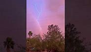 Lightning Strikes Rainbow in Arizona