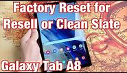Galaxy Tab A8: How to Factory Reset (for Resell or clean slate)